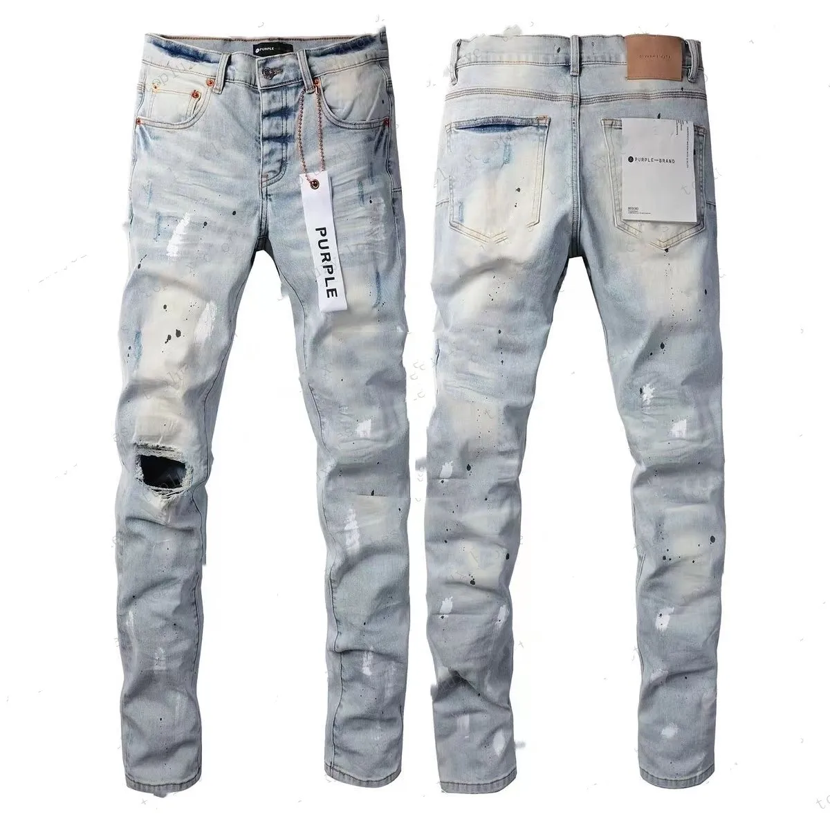 Jeans viola buco Pantaloni denim Jeans viola da uomo Designer Jean Pantaloni da uomo Qualità di fascia alta Design dritto Retro Streetwear Pantaloni sportivi casual Pantaloni da jogging Pantaloni