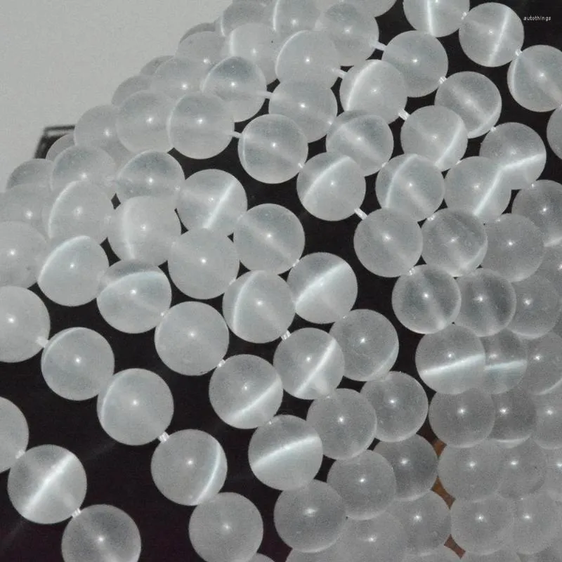 Loose Gemstones Natural Selenite Round Beads 8.2mm Without Resin Cover