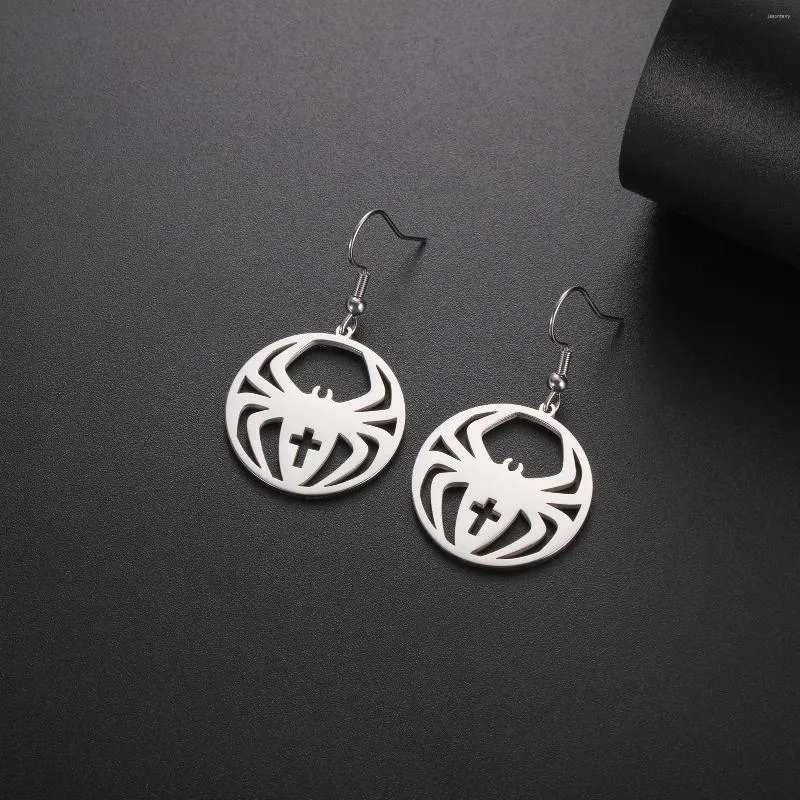 Dangle Earrings Dreamtimes Cross Spider Women's Stainless Steel Gothic Punk Diy Pendant Jewelry Year Gift Wholesale