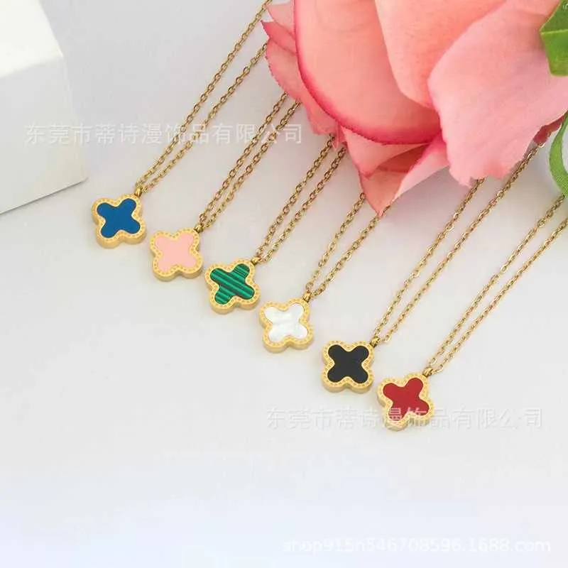 Bijoux de créateurs Accessoires de mode de luxe VCF Dix collier pendentif fleur chanceux quatre feuilles d'herbe 10 collier de fleurs collier chaîne fritillaire collier agate D64X