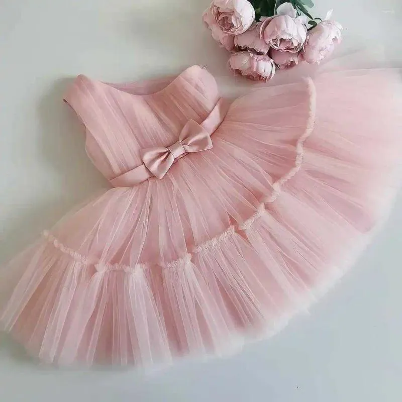 Girl Dresses 2024 Splicing Net Yarn Princess Dress Girls Tutu Skirt Baby And Young Children One-year-old Children's Dre