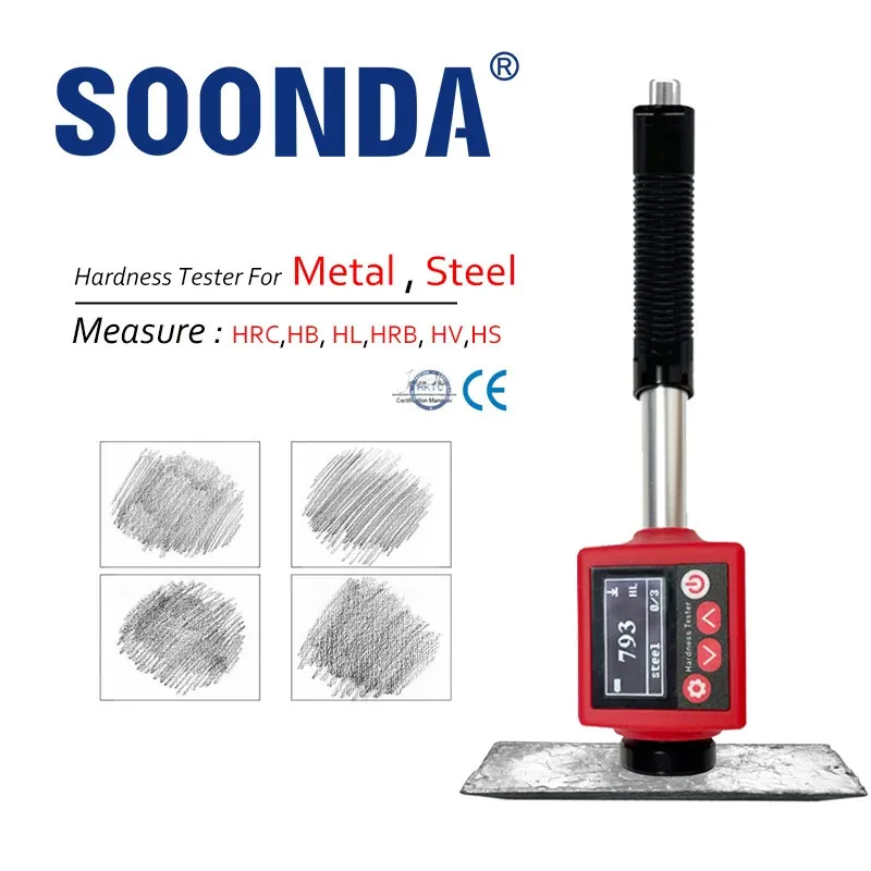 360° HRC Durometer 6-in-1 Metal Hardness Tester For Alloy Steel Stainless Cast Iron HRB HL HB HV HS Metal Hardness Tester Tools 231229