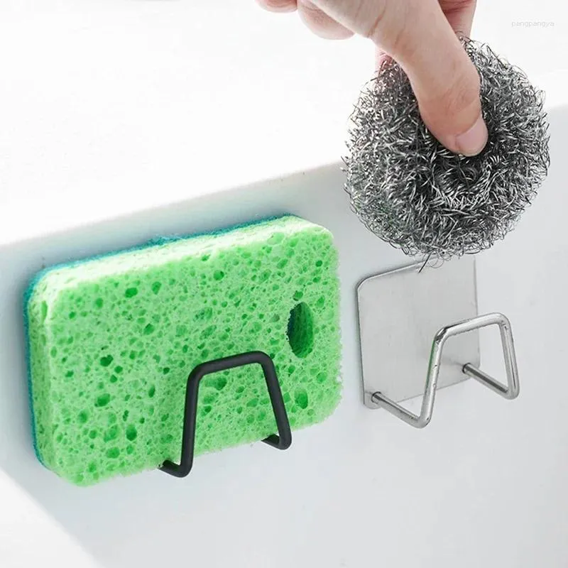 Kitchen Storage Sponge Holder Self Adhesive Sink Drain Rack Stainless Steel Organizer