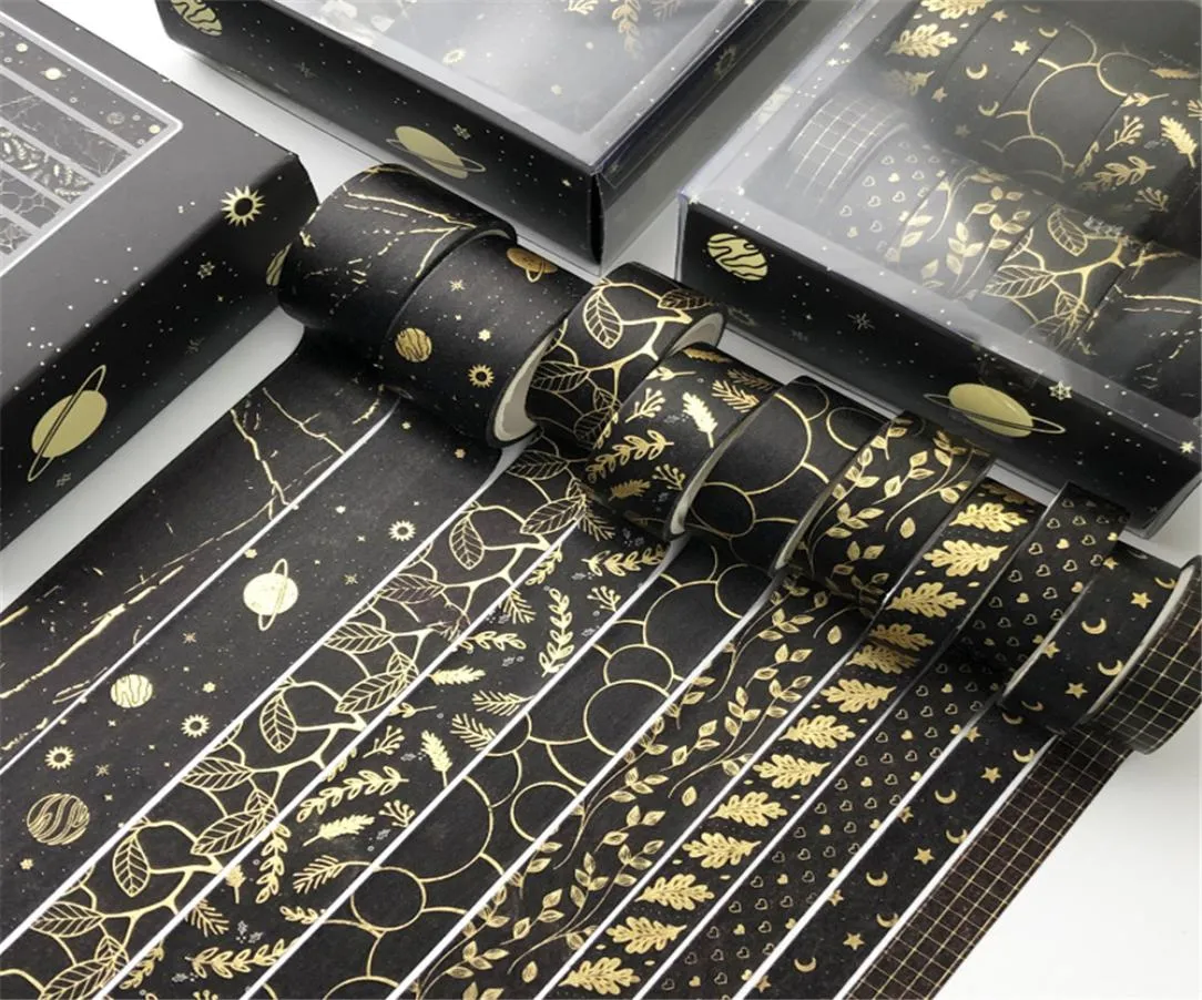 10 pezzi set nastro adesivo Washi oro nastro adesivo vintage carino adesivo decorativo adesivo scrapbooking diario cancelleria 2016 JKXB21036507059