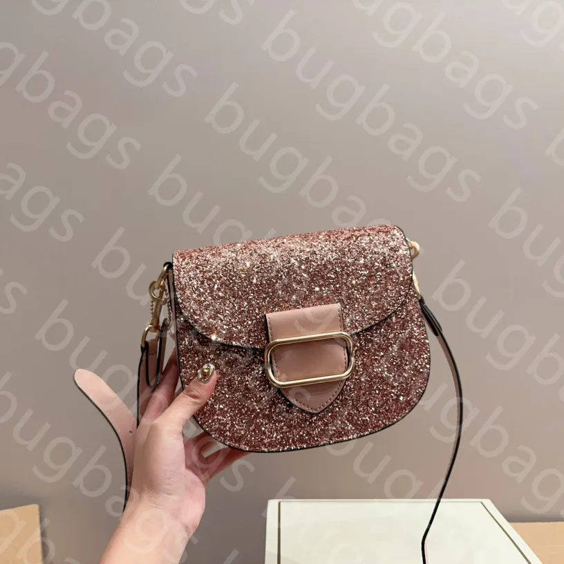 Moda bolsa de ombro mini bloqueio glittery sela saco alça bolsas crossbody designer saco mulher luxurys bolsa de ombro zíper saco de luxo