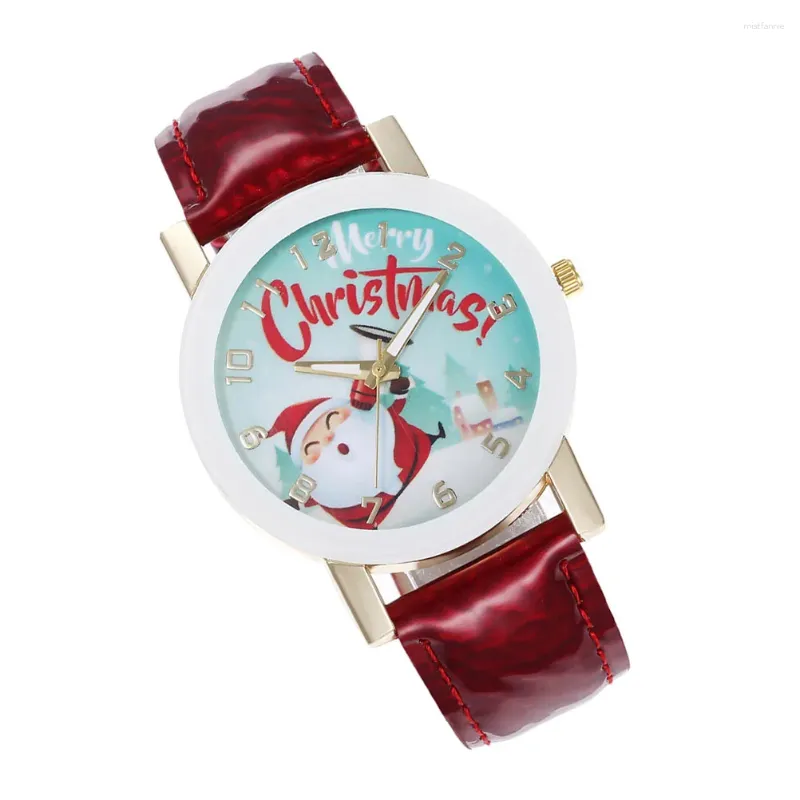 Relógios de pulso Papai Noel Mulheres Cinto Senhoras Relógios Tons Presente Liga Eletrônica Miss