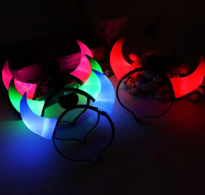 الجدة الإضاءة الهالوين LED DEVIL HOURS LIGHTS HEARET RAVE TOYS Flighting Hair Clip Beadband Lightemitting Hairpin Decoration4028723