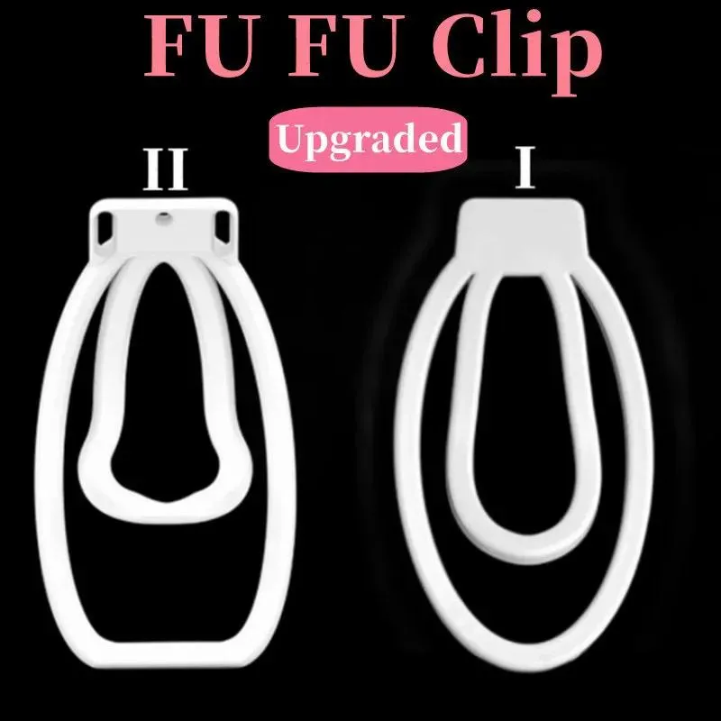 Dispositifs Appareils de chasteté Fufu Clip I II Cage de chasteté masculine pour Sissy Penis Lock Chastetity Dispositif Light Plastic Cock Cage Cage Sextoys pour hommes