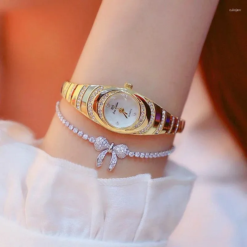 Montres-bracelets BS Bee Sister Femmes Montres à quartz Petite montre pour argent en acier inoxydable Mode Femme Poignet Dames 2024