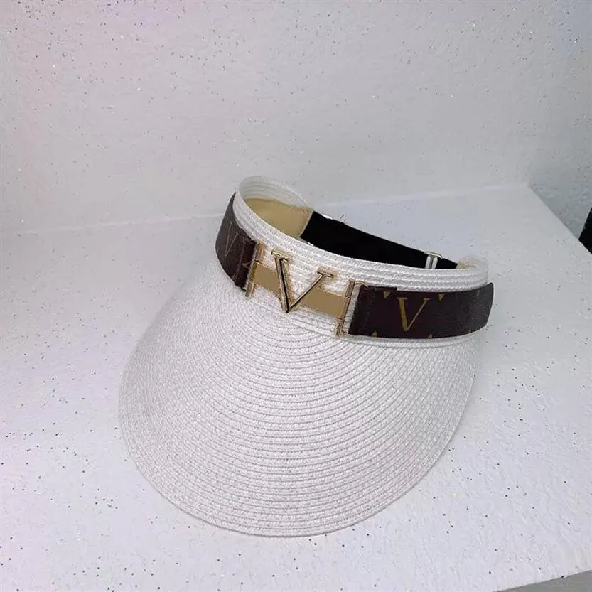 Sun Hat Designer Cap Women Casquette Visirs Top tomma mössor Hattar Mens Bucket Hat Hut Summer Fashion Gold V Plate Chapeau Beanie 202252S
