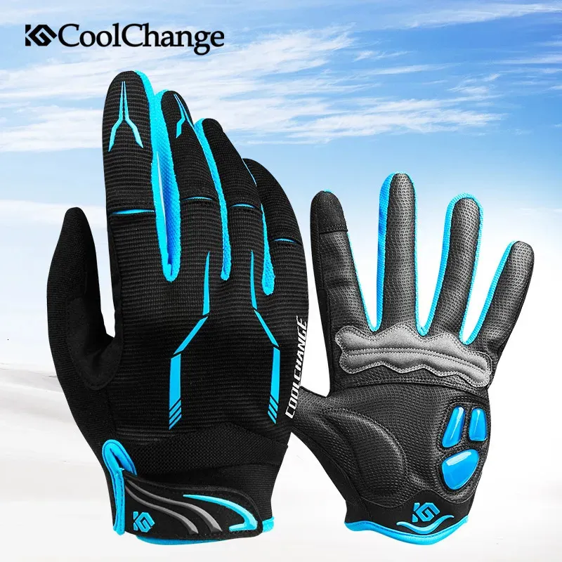 CoolChange Touch Screen Men's Cycling Gloves Gel Pad Full Finger Bike Bicycle Gloves BMX Road Mountain Bike Bicycle Glove240102