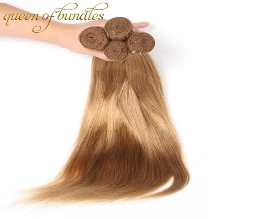 Peruaanse Blonde Bundels Kleur 27 Honingblonde Indiase Cambodjaanse Maleisische Haar Weefbundels Steil Weefselextensies van Menselijk Haar 39621265