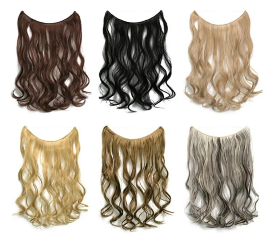 Golf Synthetische Vis Lijn Inslag Simulatie Menselijke Loop Micro Ring Hair Extensions 22 Inch 50g MW8006C8791968