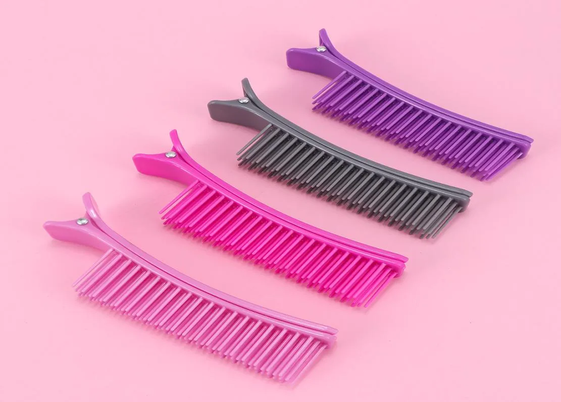Novo 1 pc grampos de corte de corte de cabeleireiro com clipes de pente ferramentas de estilo de plástico dupla face uso de cabelo clips1857137