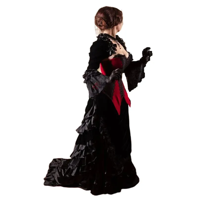 Steampunk Vampire Gothic Wedding Dress Velvet Victorian Style