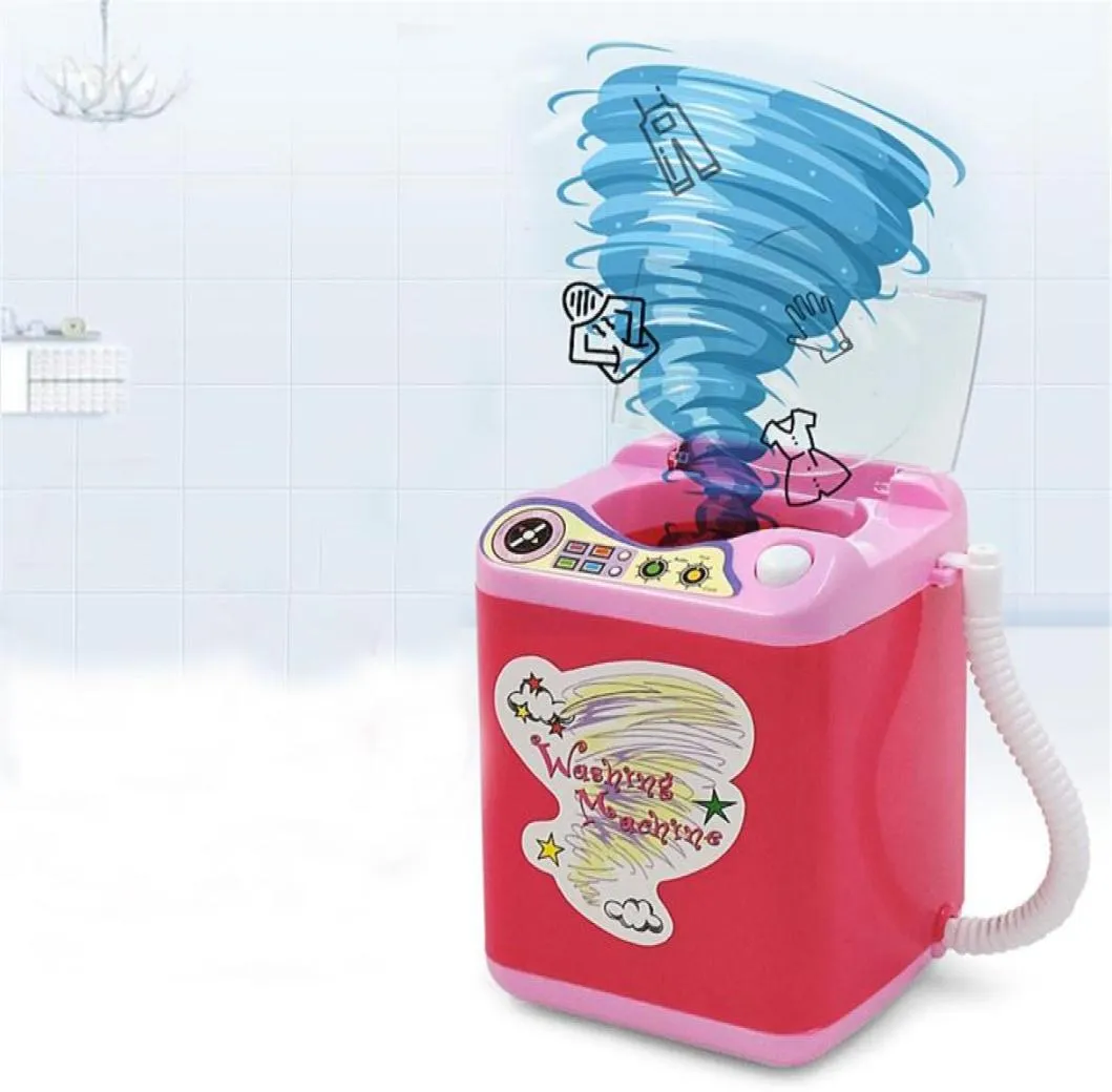 Escovas limpador mini simulação jogar fingir elétrica bonito pó cosmético sopro máquina de lavar maquiagem arruela tool1110605