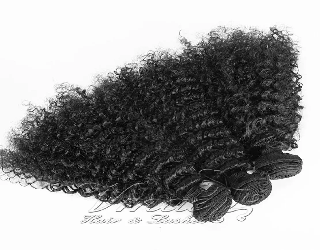 Virgin Afro Kinky Curly Curls Coily Extensions de cheveux humains Mongol Remy Trame 3 Bundles 3A 3B 3C Curly Weaves Cuticule alignée pour 9113197