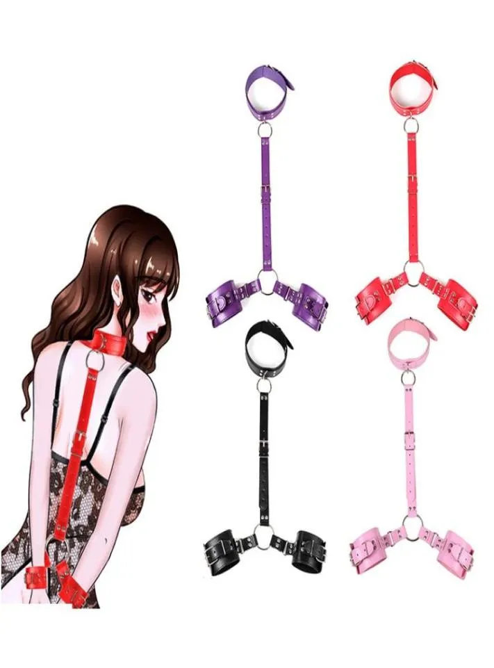 Massage Backhand tied Bdsm Bondage Restraint with Collar and Handcuffs Slave Fetish Bondage Gear Erotic Sex Toys For Couples Adult3267354