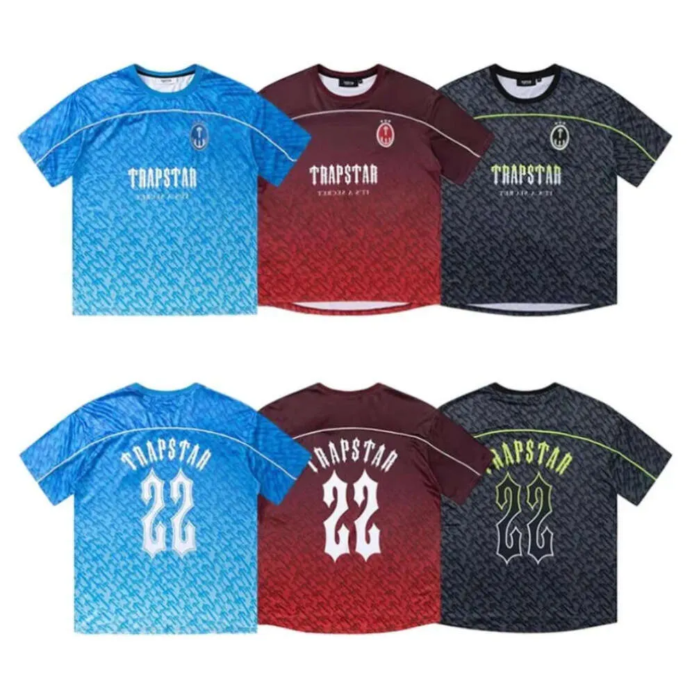 Trapstar Camisetas Mens Football Jersey Tee Mulheres Verão Casual Solto Secagem Rápida Camisetas Manga Curta Tops 4400ess