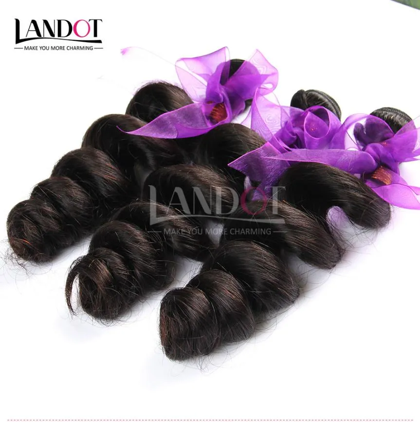 Indien Vague Lâche Ondulés Vierge Cheveux Weave Bundles Non Transformés Indien Lâche Bouclés Cheveux Pas Cher Remy Extensions de Cheveux Humains 3Pcs Lot Nat7650793