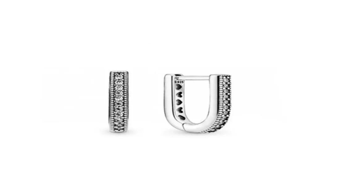 Memnon sieraden Authentiek 925 Sterling Silver U-vormige hoepel Earring Fit Europese stijl Sieraden oorbellen voor vrouwen 299488C014622348