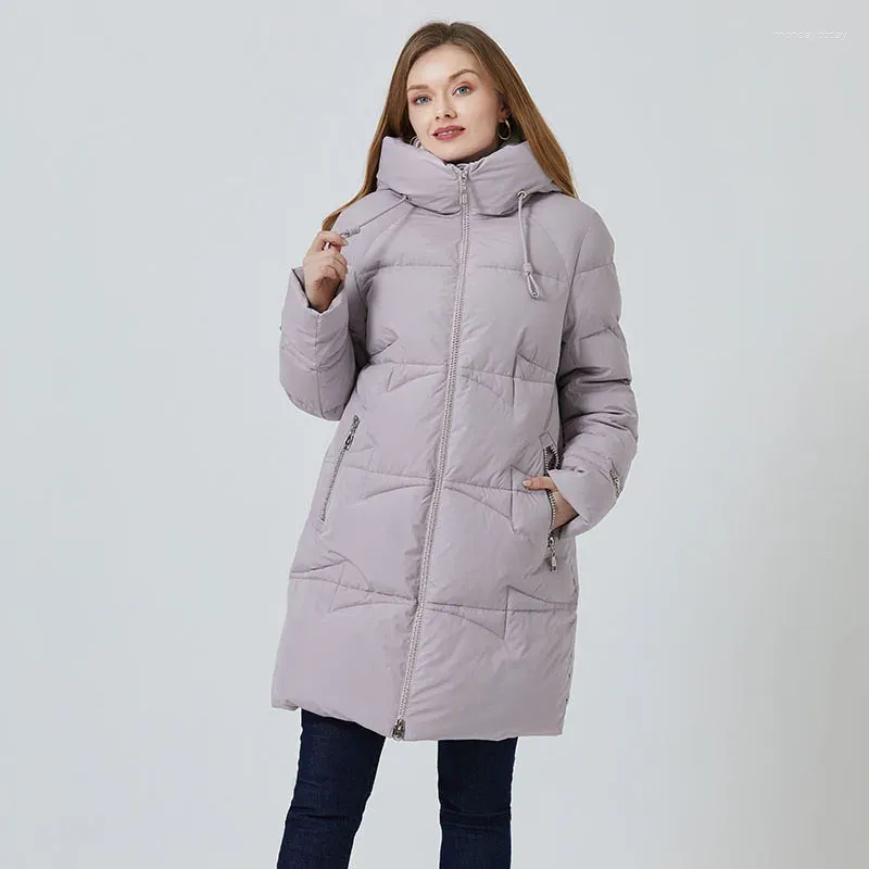 Trenchs femme Snowimage mi-long grande taille surdimensionné 100kg hiver manteau rembourré veste extérieure OfficeJacket-20