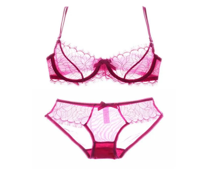 Sexy Bra And Panty Sets See Through bra transparent Underwear Set For Women Embroidery Lace Bra Lacy Temptation lingerie C181116011907596