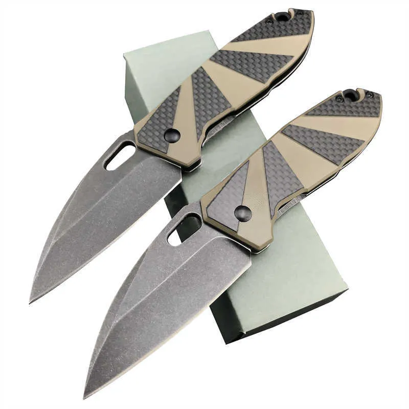 Heron 2440 G10 inlaid with Carbon Fiber Handle EDC Pocket Knife Camping Tactical Hunting Folding Knives