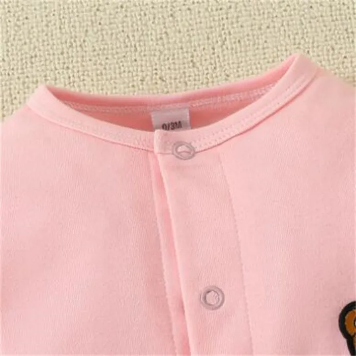 Zestawy odzieży dla dzieci bawełniane noworodka romonki dziewczyny chłopcze piżama długie rękawy maluch ubrania dla dzieci małe niedźwiedź nadruk dla niemowlęcia dżs.