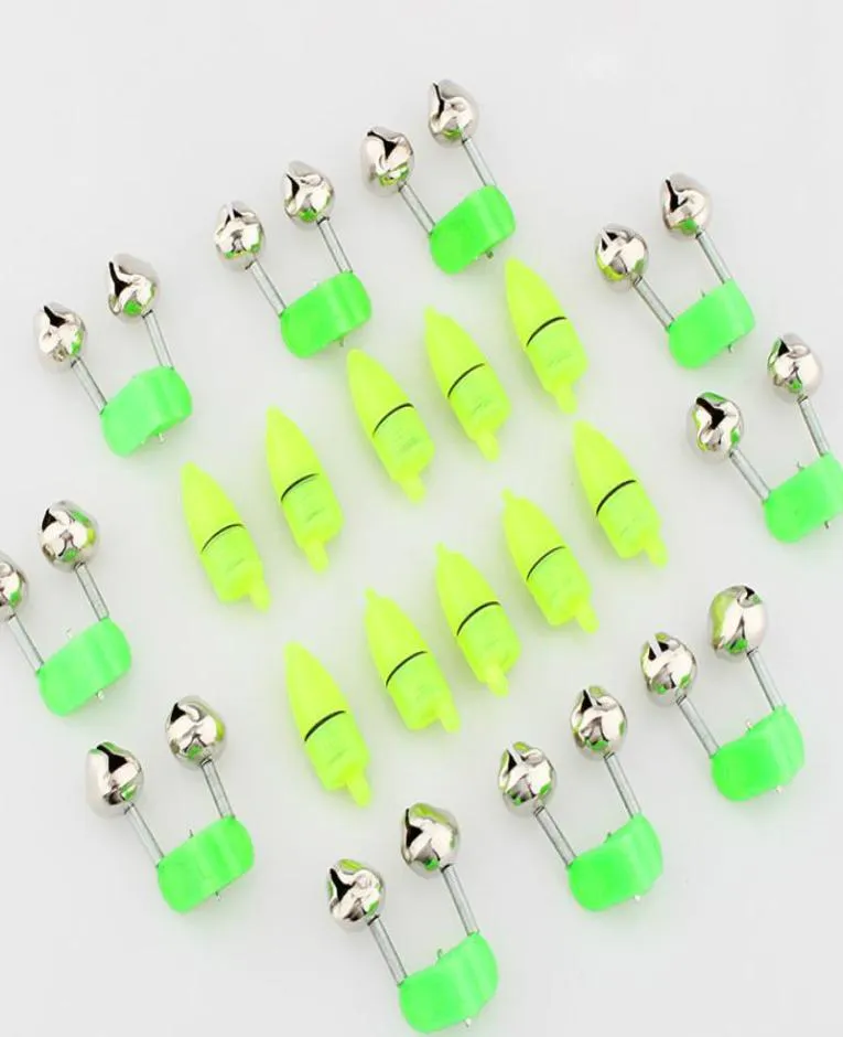 10PCSLOT LED NIGHT FISHING ACCESSORY BELL FLOAT TWIN BELL RING FINGING BITEアラーム3460513