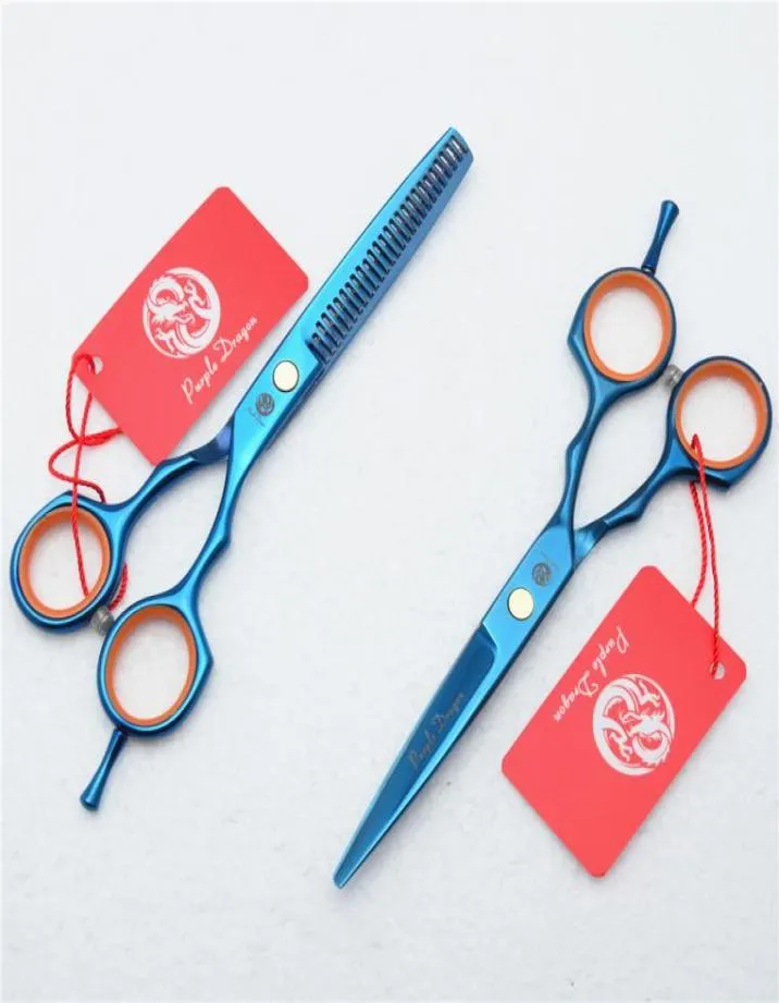 Z1004 55039039 16cm Purple Dragon Blue Hairdressing Scissors Factory Cutting Scissors Thinning Shears professional Hu3906353