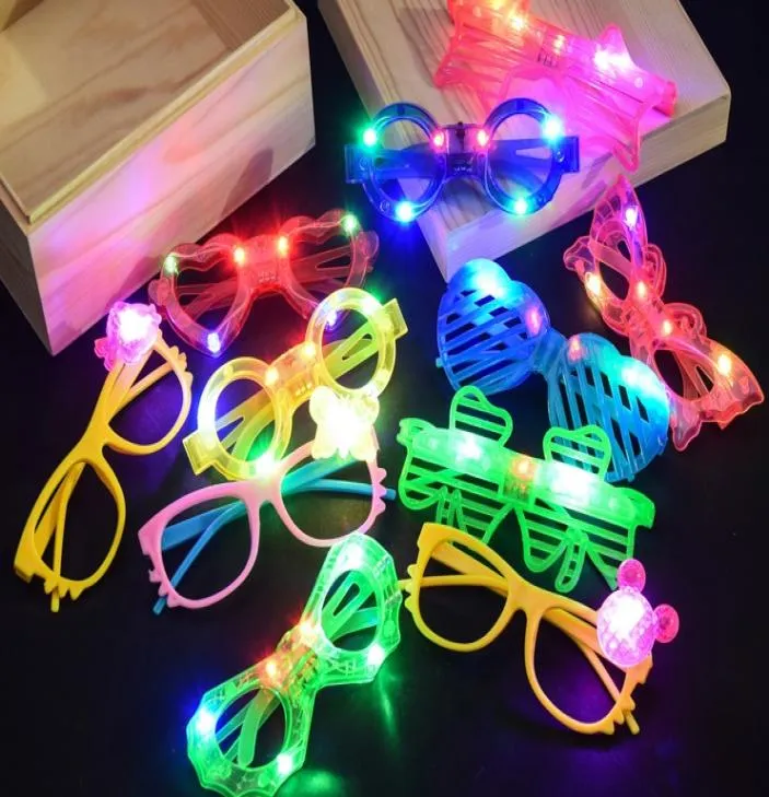 Jouets lumineux à LED, cadeaux de fête, lunettes d'Halloween en vrac qui brillent dans le noir, fournitures de fête pour adultes et enfants, forme aléatoire et Col1083418