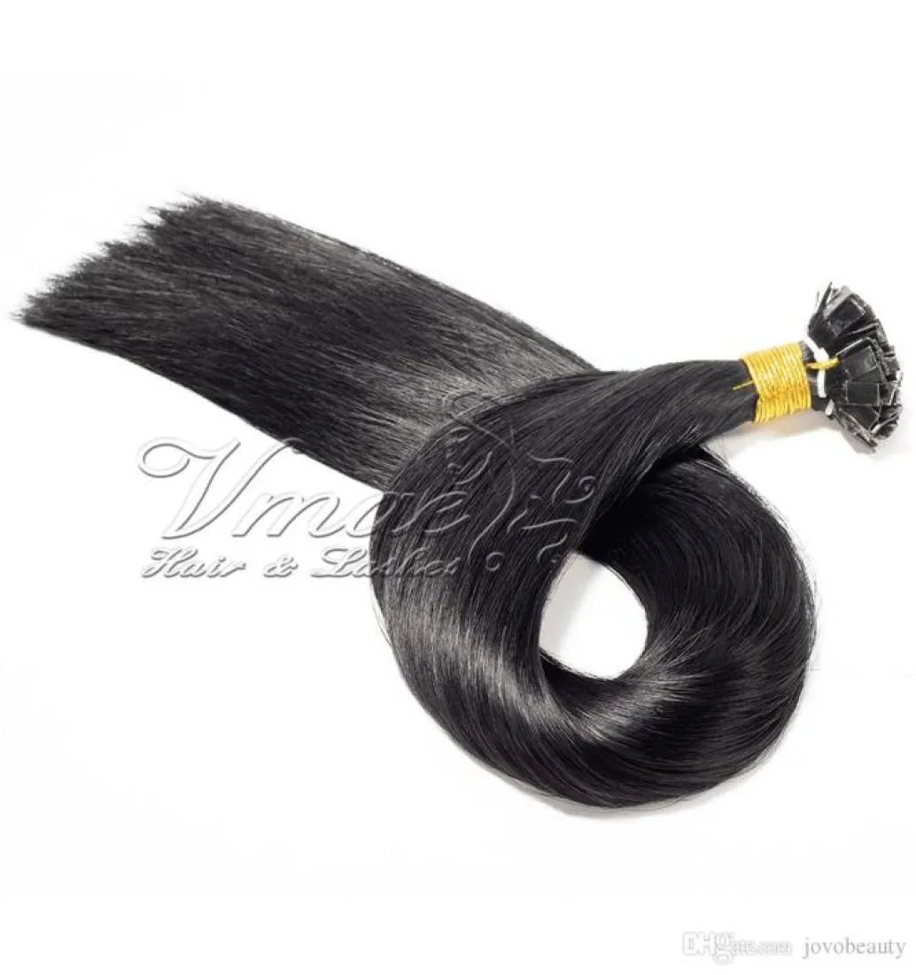 Extension de cheveux brésiliens noirs lisses à double pointe plate pré-collée 100 g de kératine 18 à 30 pouces 100 cheveux humains vierges2552633