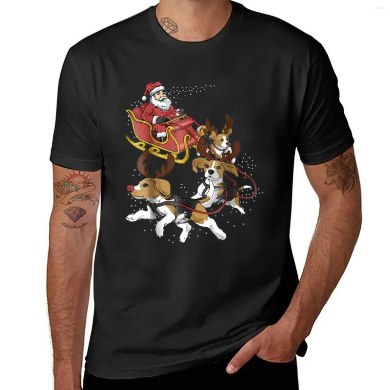 Мужские поло, забавная рождественская футболка с изображением бигля для милых любителей собак, короткая одежда, мужская одежда