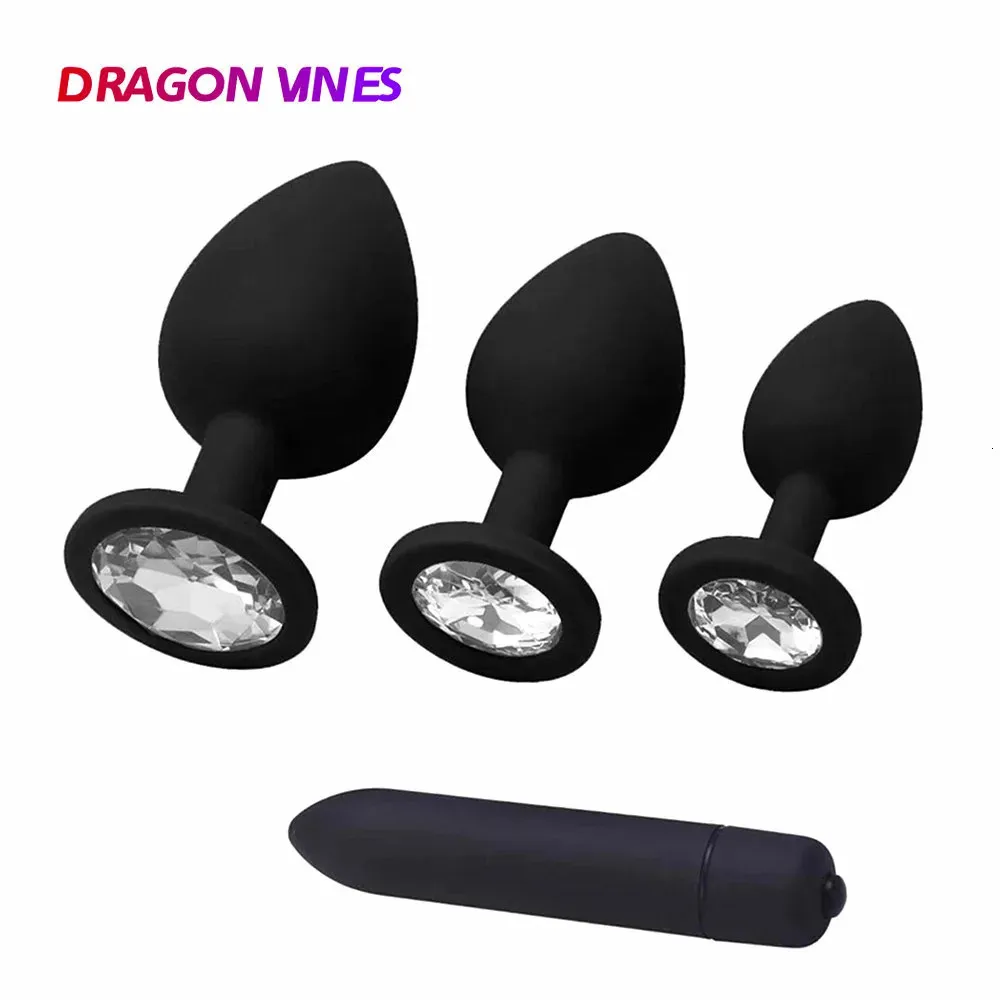 4st Anal Plugs Set Sex Toys for Women Tail Butt Plug Silicone Prostate Massage Vibrator Toy Adult Gay Woman Vagina 240102