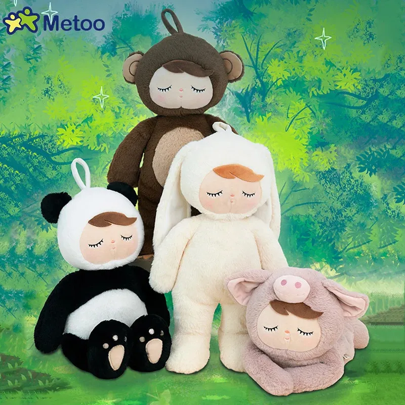 165 Inch Doll Soft Stuffed Toys Cartoon Plush Rabbit Pig Monkey Panda Bear Animal Baby Kid for Boys Girls Puppe 231229