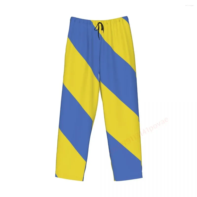 Indumenti da notte da uomo Ucraina Bandiera 3D Pantaloni del pigiama casual Tasche con coulisse Pantaloni del pigiama 2024 Pantaloni dritti larghi stampati da uomo
