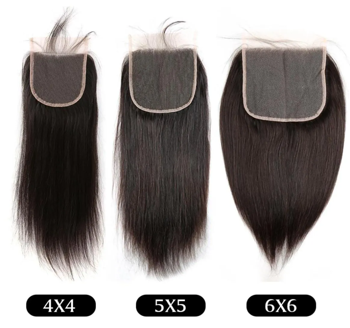 Perucas de cabelo com fechamento superior suíço real, sedoso, transparente, pré-arrancado, não processado, cabelo humano virgem peruano, fechamentos de renda 4x4 57071509