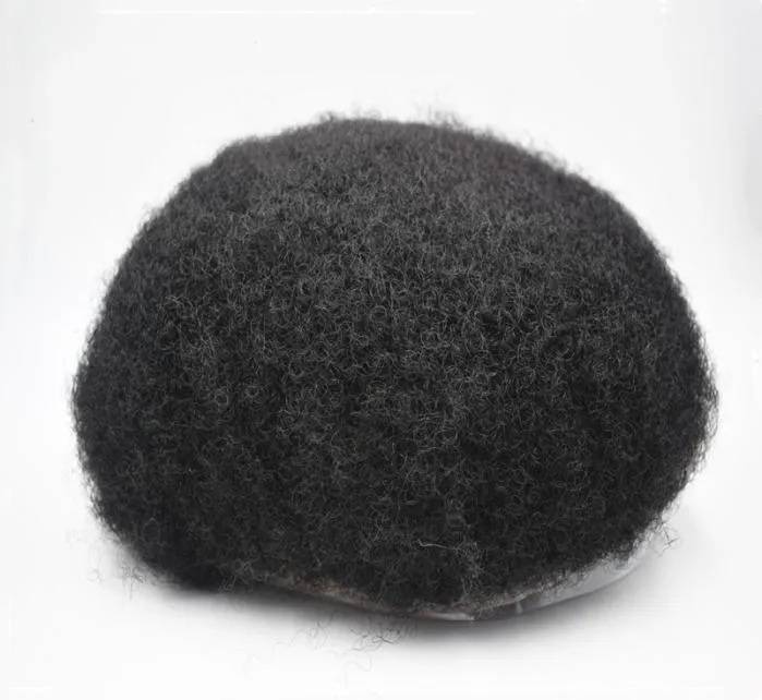 Afro-Amerikaanse Pruiken voor Full Lace Base Gitzwart Afro Haar Heren Toupet 8x10 Mannen Unit Systemen haar Pruiken7000204