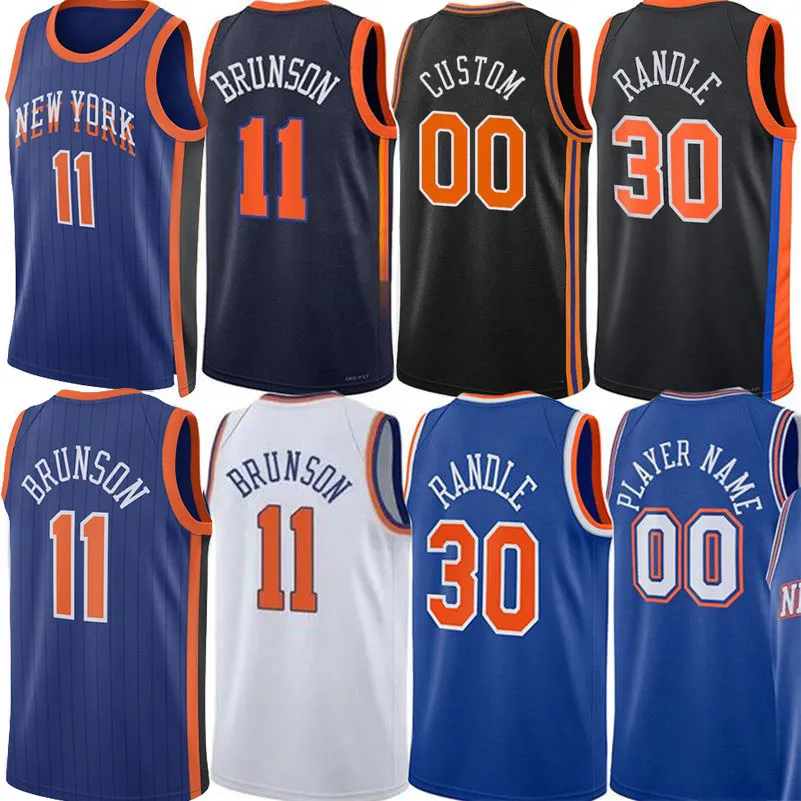 Brunson Jalen Julius Randle Basketball Jerseys New Yorks OG Anunoby Donte Divincenzo Knick Josh Hart Mitchell Robinson Quentin Grimes Taj Gibson City Custom Jersey