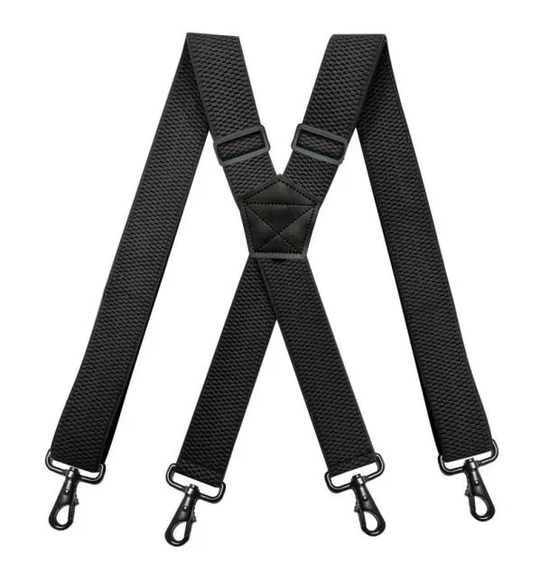 Mens Heavy Duty Work Suspenders 38 cm Bred Xshape med 4 svängbara snäppkrokar Justerbara Elastic Biker Snowboard Trouser Husboles6162254