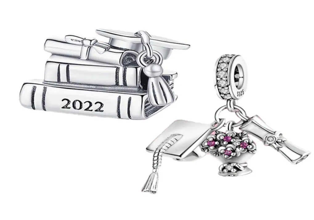 925 Silver Charm Beads Dangle Graduation Books Charm Bead Fit Charms Bracelet DIY Jewelry Accessories1732528