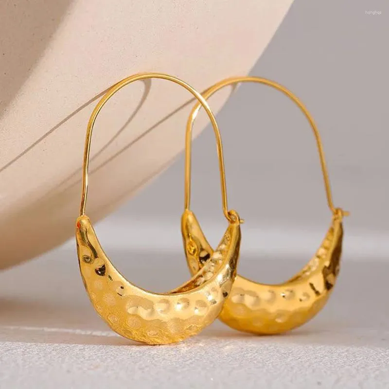 Boucles d'oreilles créoles tendance pour femmes, plaqué or 18 carats, Huggie géométrique irrégulier pour filles, cerceaux épais, Bijoux élégants