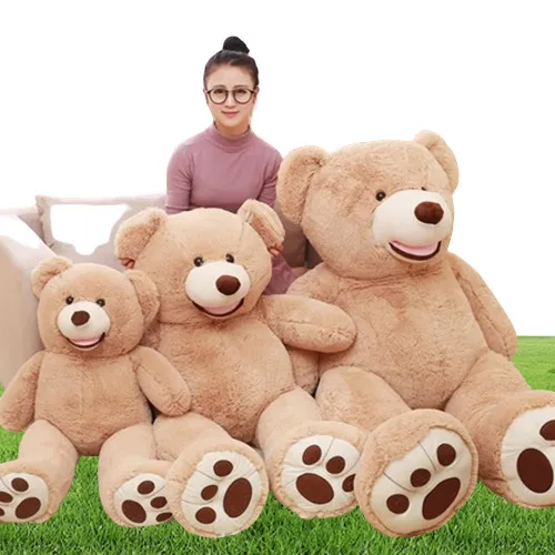 1 pz Bella Enorme Formato 130 cm USA Gigante Pelle di Orso Teddy Bear Scafo di Alta Qualità Intera Vendita Regalo Di Compleanno Per ragazze Baby6642892