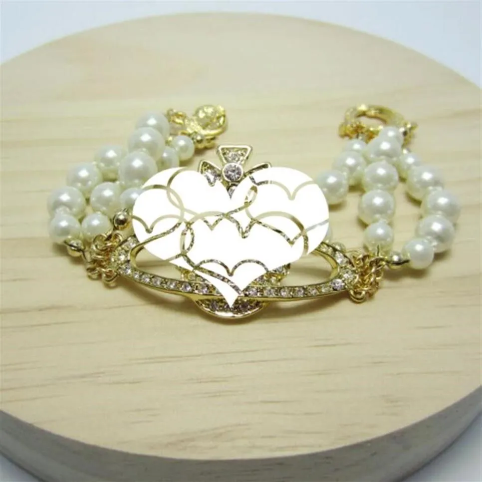 Neues Produkt 3 Schichten Perle Orbital Halskette Dame Strass Satellite Planet Halskette Geschenk Party Hohe Qualität Schnelle Lieferung233c