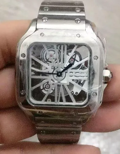 Nouvelles montres carrées de 40 mm en acier inoxydable montres mécaniques