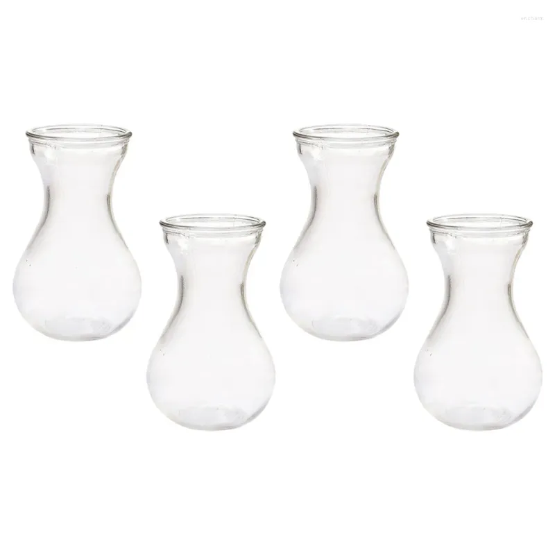 Vases 4pcs Desktop Glass Planter Hyacinth Vase Plants Terrarium For Home Office Decoration