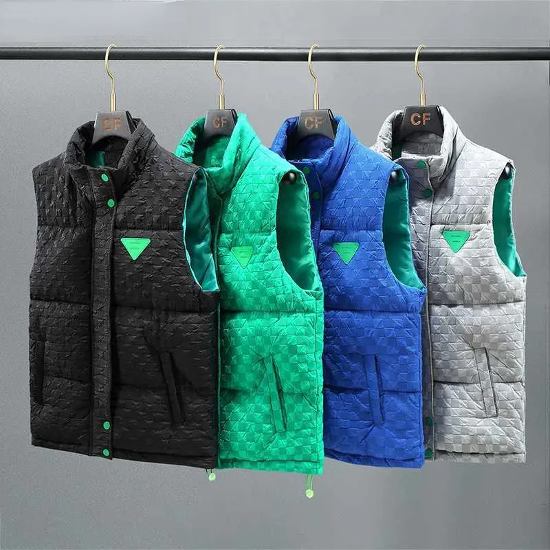 Gilet d'hiver à col montant pour homme, épais, en duvet de coton, avec Clip, sans manches, manteau de sport, T230914, nouvelle collection