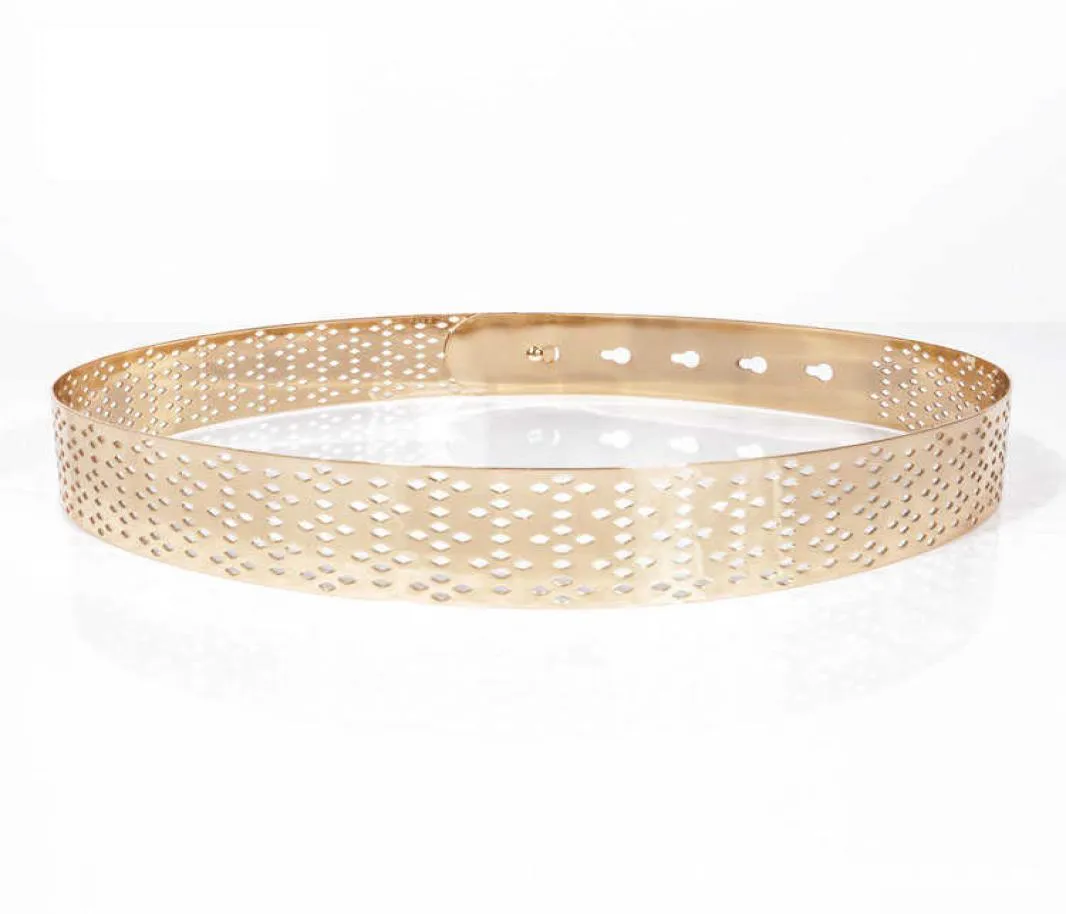 Nieuwe Mode Vrouwen Jurk Riem Goud Metalen Spiegel Gezicht Riemen Brede Zelfbinder Wrap Rond Taille Dunne Tailleband Accessoires Bl416 Q06245353358