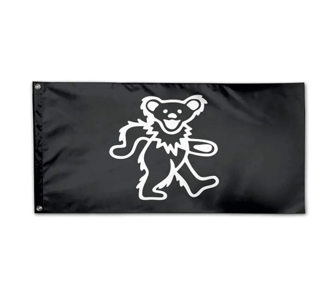Grateful Dead Bear Flag 3 x 5 stóp dekoracyjna 100d poliestrowa flaga dekoracji na zewnątrz z mosiężnymi przelotkami 3529570